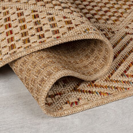 Binnen & Buitenkleed Nora Diamond - Naturel / Multi