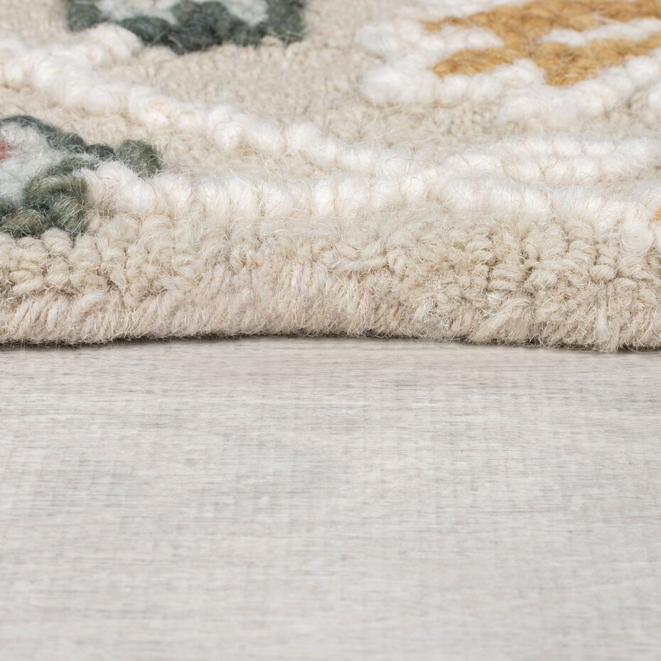 Organisch wollen vloerkleed - Daphne Floral Roze/Kleurrijk Organisch wollen vloerkleed - Daphne Floral Roze/Kleurrijk