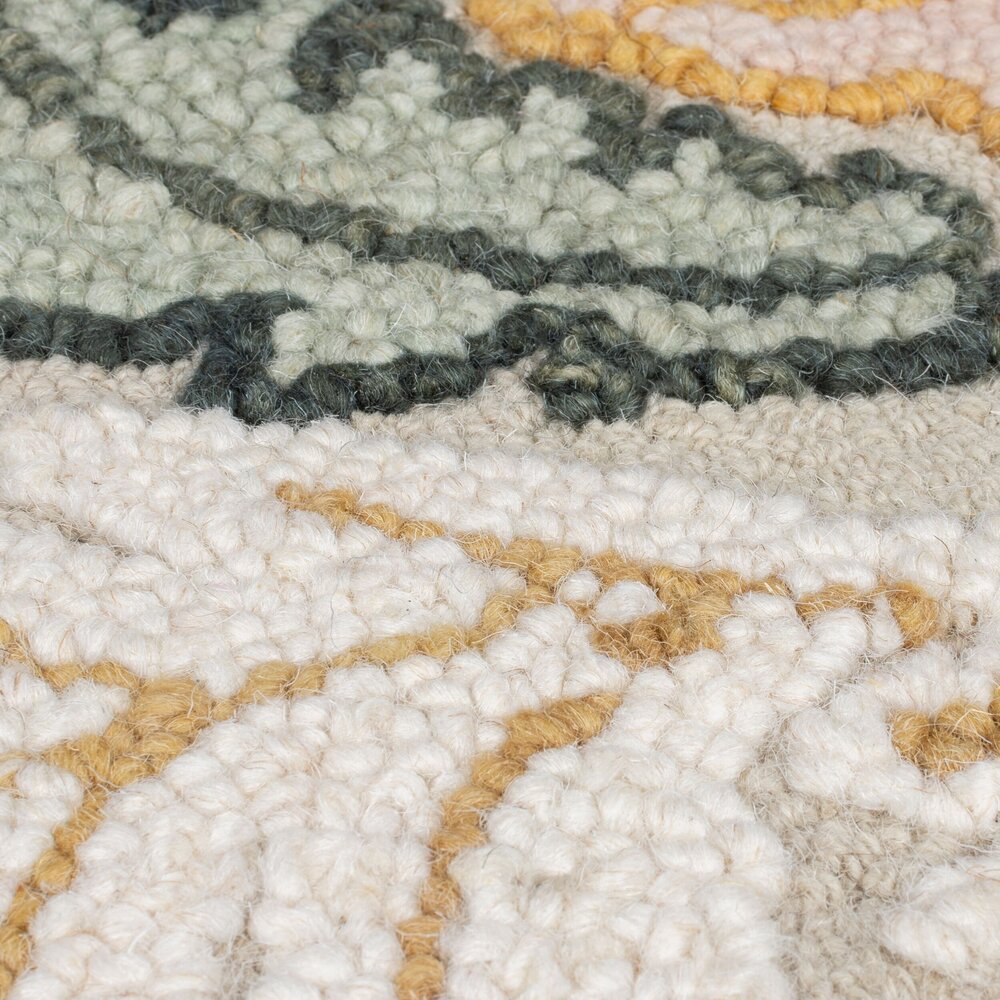 Organisch wollen vloerkleed - Daphne Floral Roze/Kleurrijk Organisch wollen vloerkleed - Daphne Floral Roze/Kleurrijk