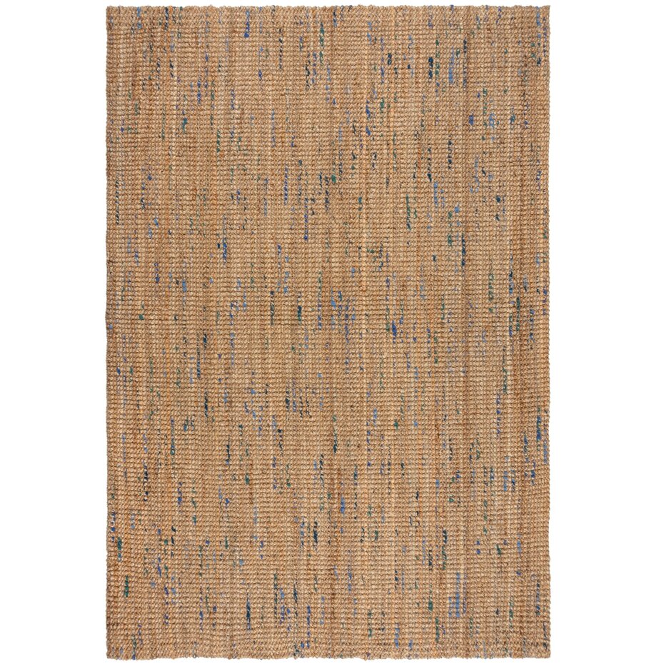 Jute vloerkleed - Boucle Naturel/Blauw