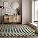 Laagpolig Carlos Geometrisch Vloerkleed - Groen Laagpolig Carlos Geometrisch Vloerkleed - Groen