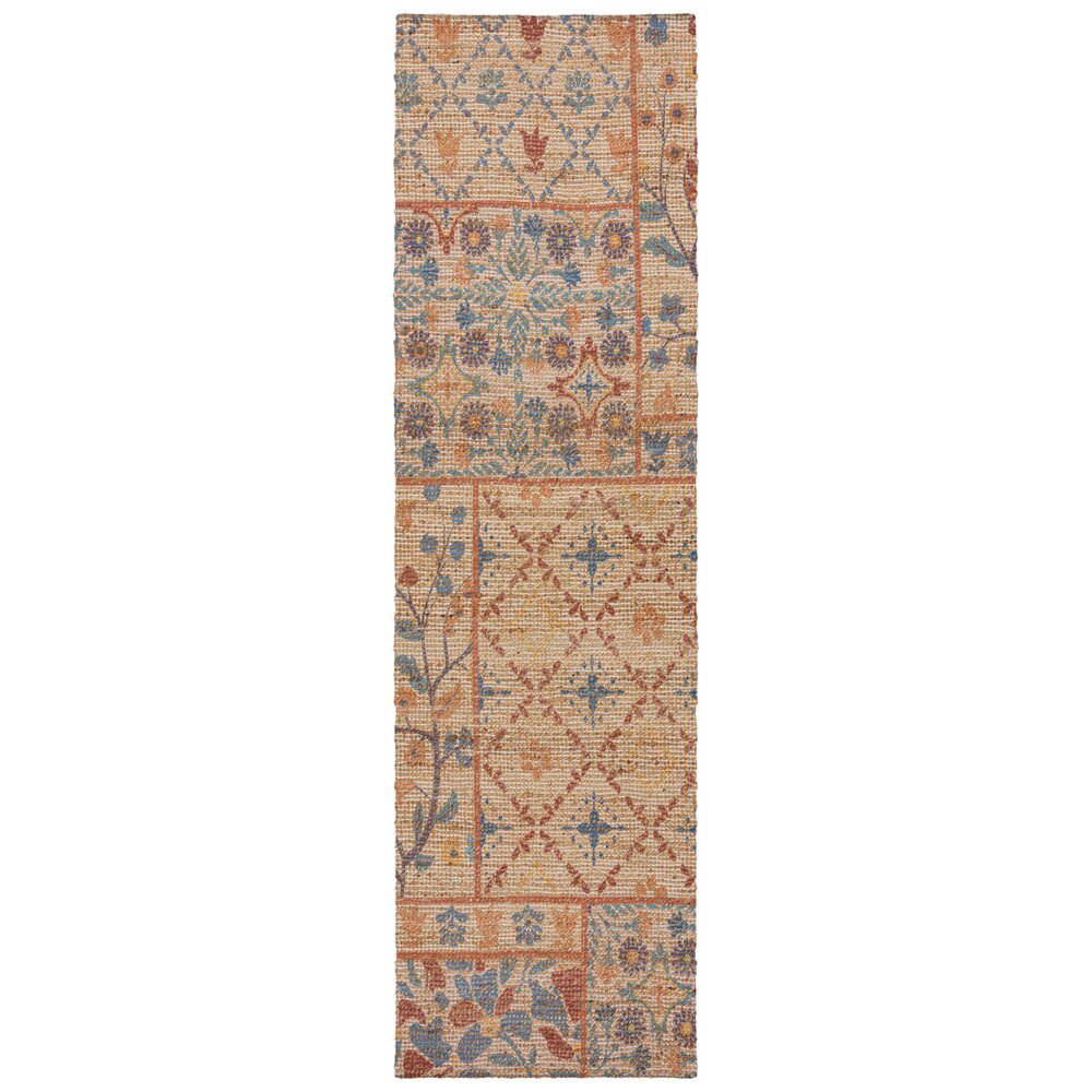 Jute loper - Taylor Patchwork Blauw/Multi