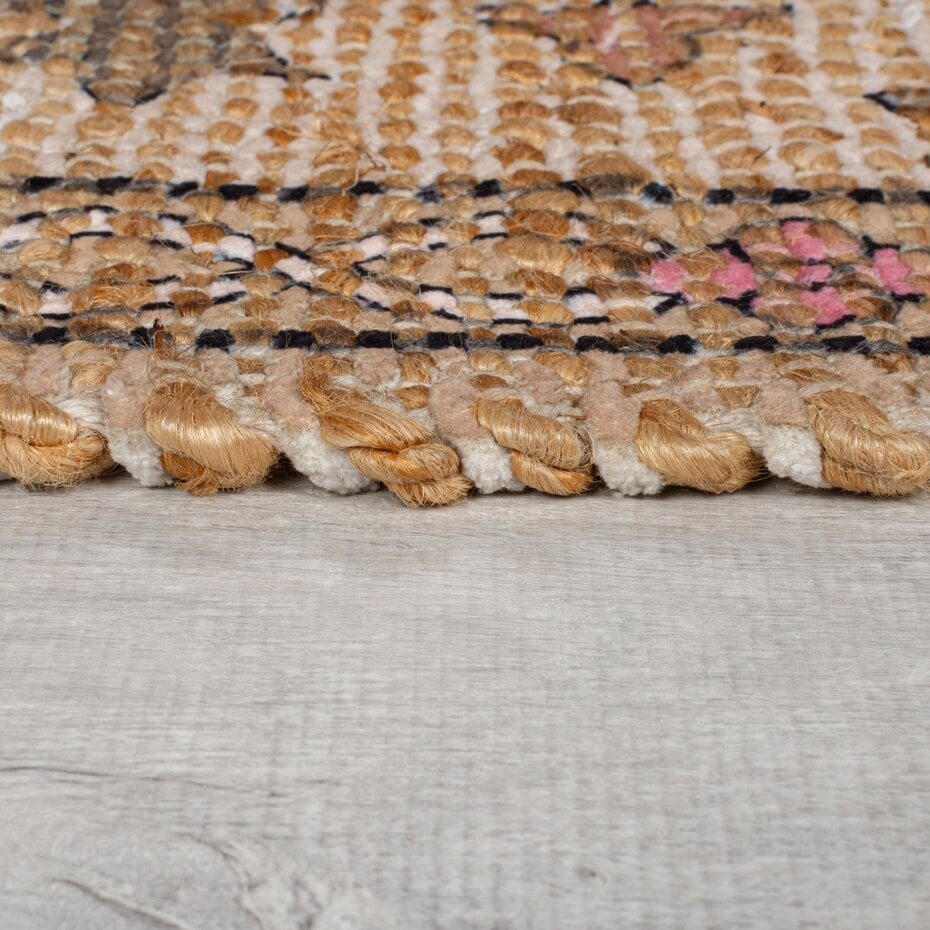 Loper Jute Vloerkleed Celine - Groen / Roze