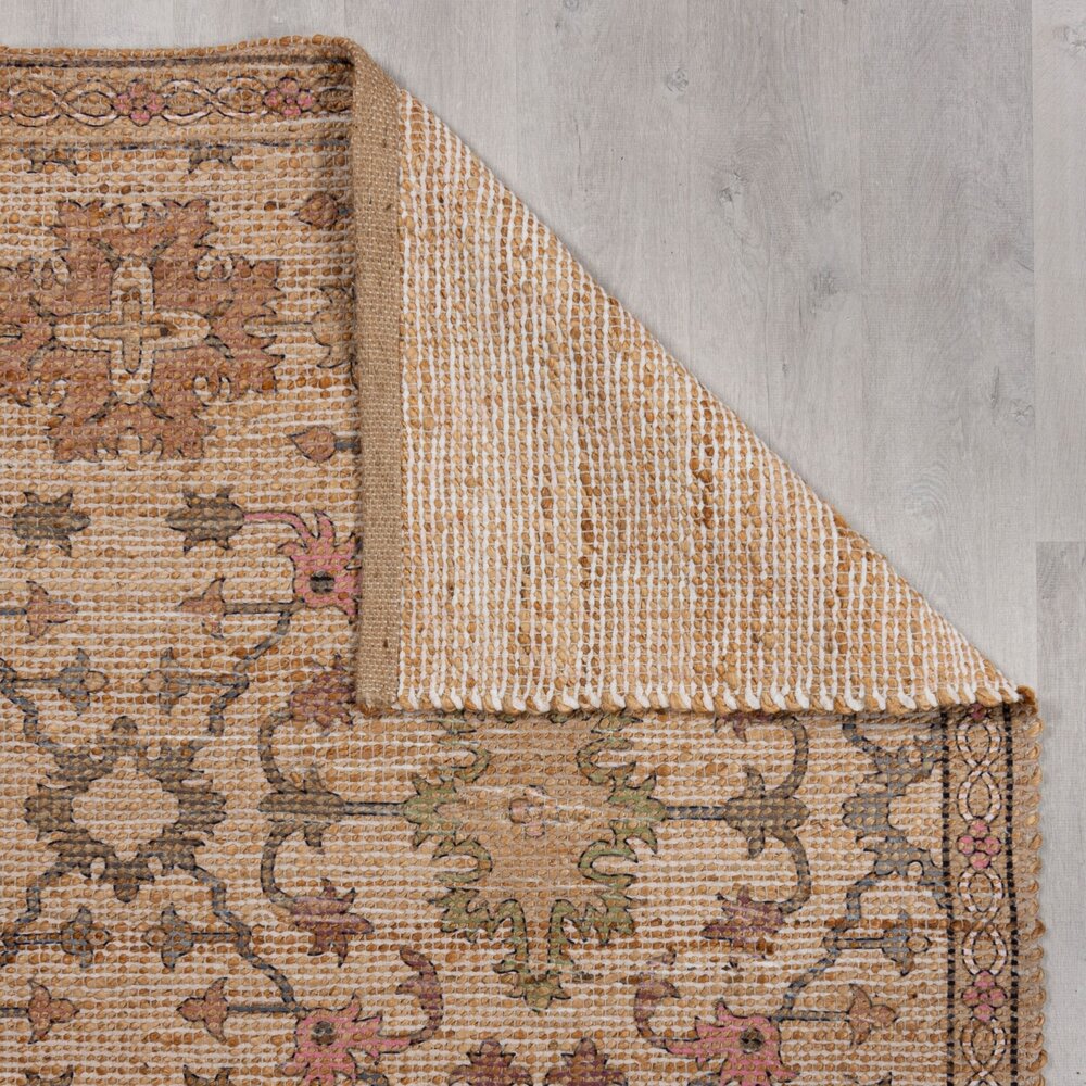 Loper Jute Vloerkleed Celine - Groen / Roze Loper Jute Vloerkleed Celine - Groen / Roze