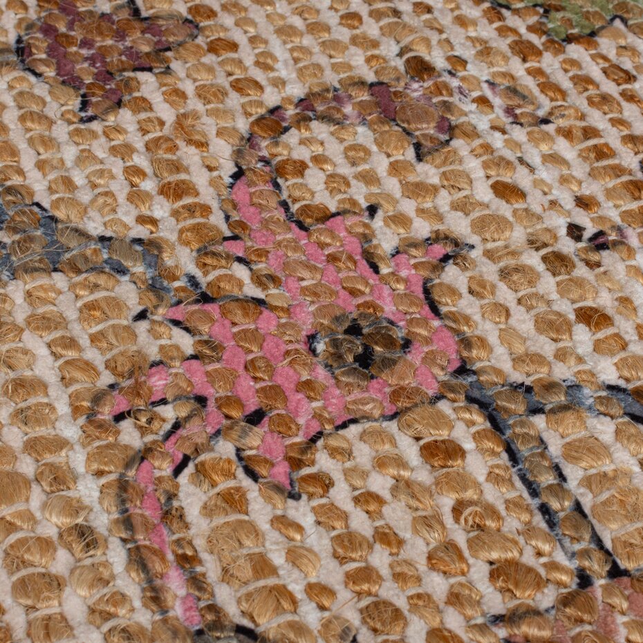 Loper Jute Vloerkleed Celine - Groen / Roze