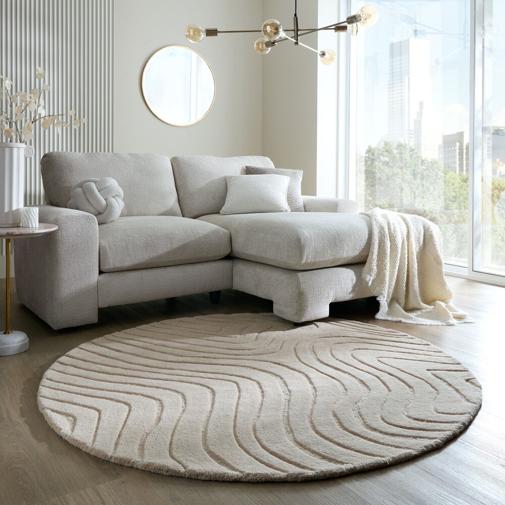Rond wollen vloerkleed - Mesmerize Beige