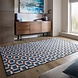 Laagpolig Lennox Geometrisch Vloerkleed - Blauw Laagpolig Lennox Geometrisch Vloerkleed - Blauw