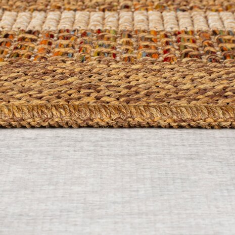 Binnen & Buitenkleed Layla Border - Naturel / Multi