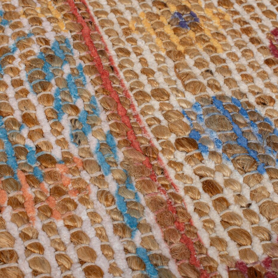 Jute vloerkleed - Taylor Patchwork Blauw/Multi