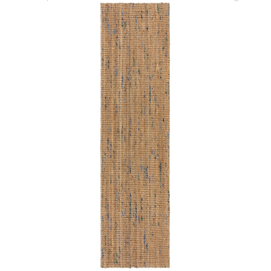 Loper Jute Vloerkleed Boucle Naturel / Blauw Loper Jute Vloerkleed Boucle Naturel / Blauw