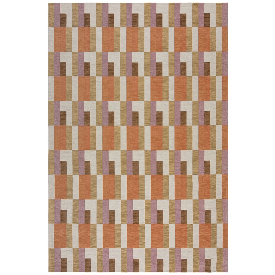 Laagpolig Vloerkleed Riley Block - Geometrisch - Terracotta Laagpolig Vloerkleed Riley Block - Geometrisch - Terracotta