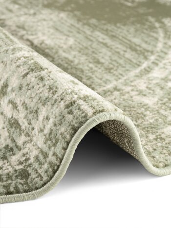 Rond vintage vloerkleed - Lydia Groen/Creme