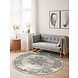 Rond Laagpolig Vloerkleed - Gloria - Lydia - Creme / Grijs Rond Laagpolig Vloerkleed - Gloria - Lydia - Creme / Grijs