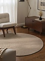 Wollen Japandi vloerkleed - Calmio Rond Beige