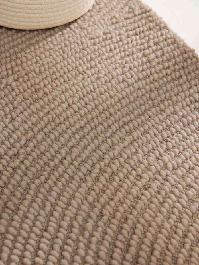 Wollen Japandi vloerkleed - Calmio Rond Beige