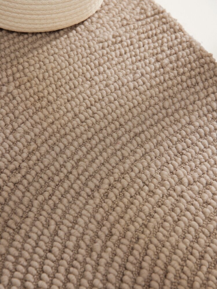 Wollen Japandi vloerkleed - Eleni Rond Beige Wollen Japandi vloerkleed - Eleni Rond Beige