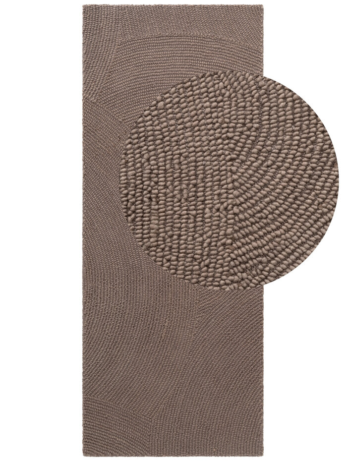 Wollen Japandi Loper - Eleni Rond Taupe