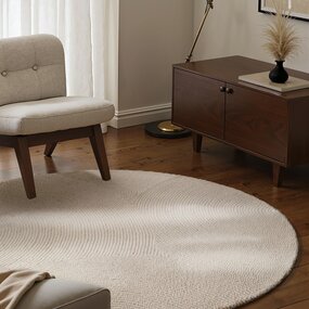 Wollen Japandi vloerkleed -  Calmio Rond Crème