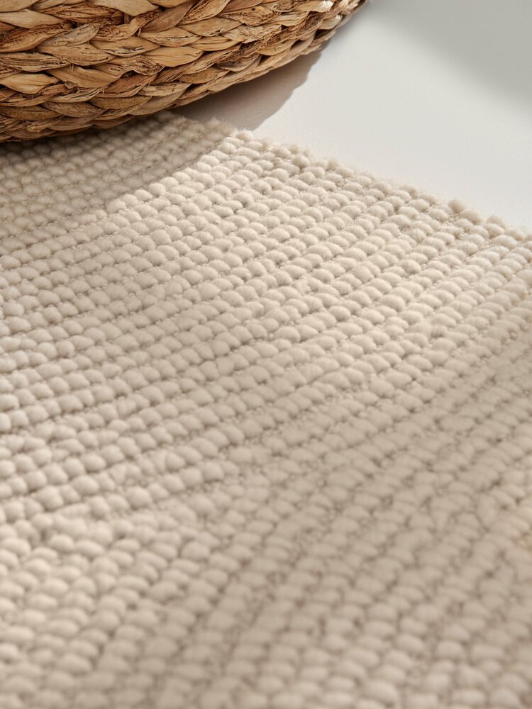 Wollen Japandi vloerkleed - Eleni Rond Crème Wollen Japandi vloerkleed - Eleni Rond Crème