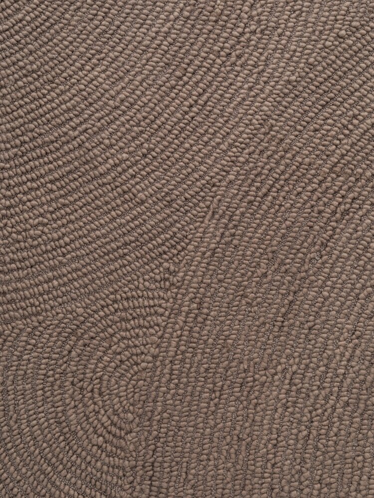 Wollen Japandi vloerkleed - Eleni Rond Taupe