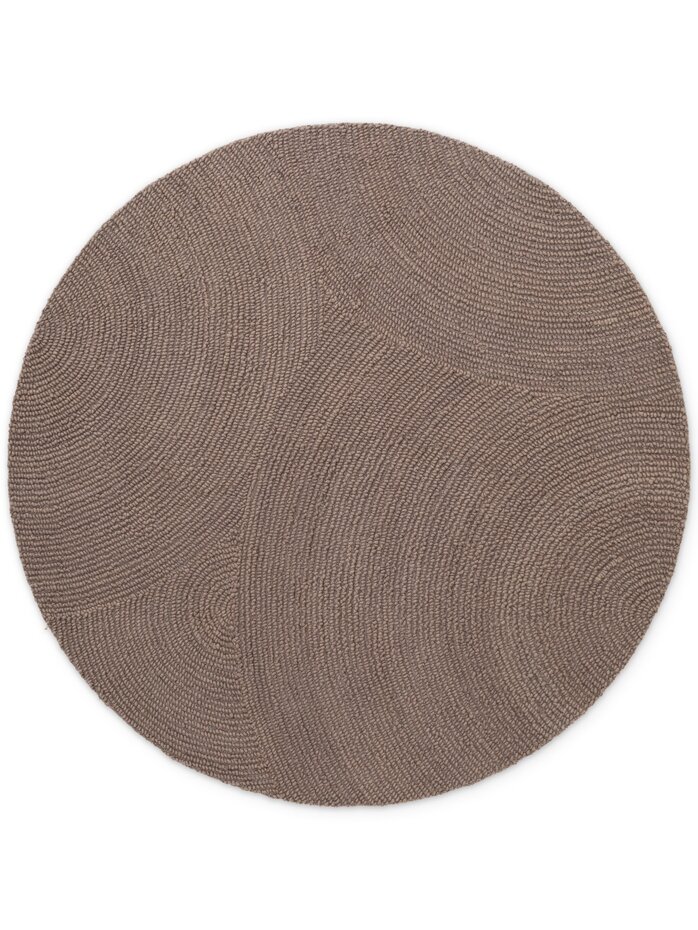 Wollen Japandi vloerkleed - Calmio Rond Taupe
