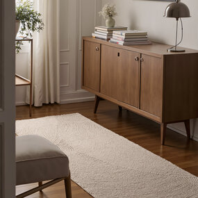 Wollen Japandi loper - Calmio Crème