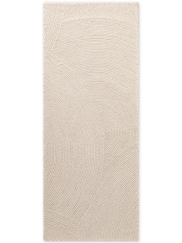 Wollen Japandi loper - Eleni Rond Crème