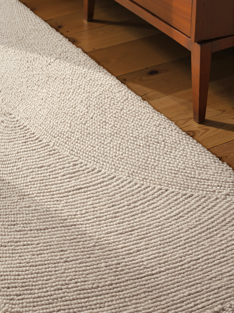 Wollen Japandi loper - Eleni Rond Crème