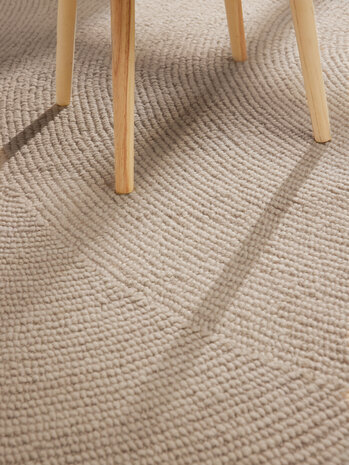 Wollen Japandi vloerkleed - Eleni Beige
