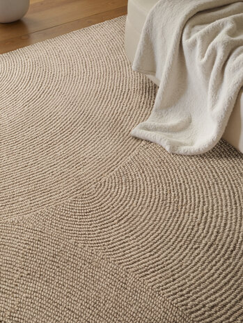 Wollen Japandi vloerkleed - Eleni Beige