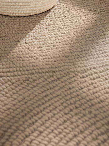 Wollen Japandi vloerkleed - Eleni Beige