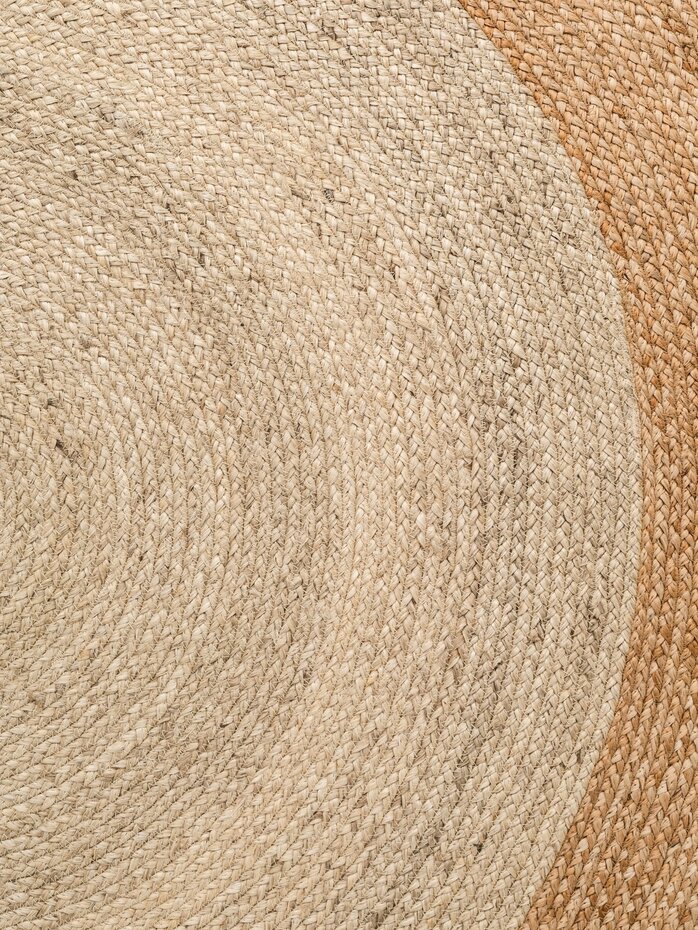 Jute vloerkleed - Looma Rond Crème/Naturel