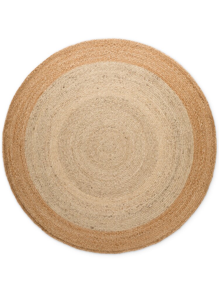 Jute vloerkleed - Looma Rond Crème/Naturel