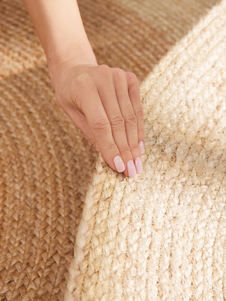 Jute vloerkleed - Looma Rond Crème/Naturel