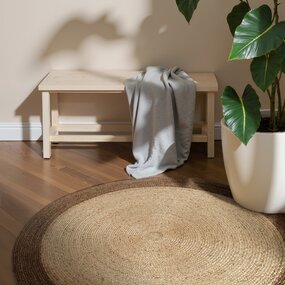 Jute vloerkleed - Looma Rond Bruin/Naturel