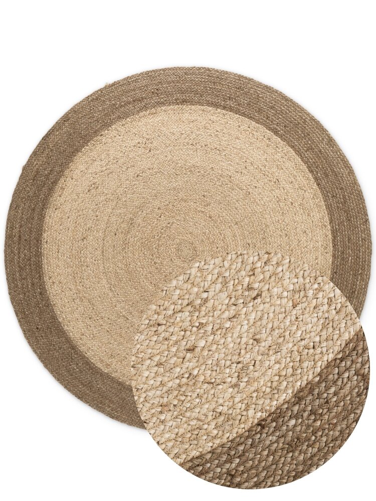 Jute vloerkleed - Jutta Rond Bruin/Naturel