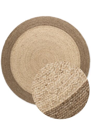 Jute vloerkleed - Jutta Rond Bruin/Naturel