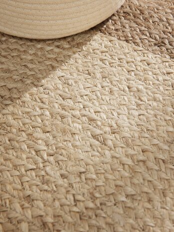 Jute vloerkleed - Jutta Rond Bruin/Naturel