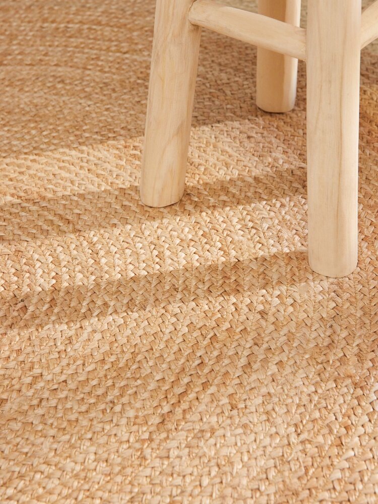 Jute vloerkleed - Looma Rond Naturel/Crème Jute vloerkleed - Looma Rond Naturel/Crème