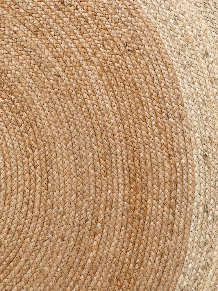 Jute vloerkleed - Looma Rond Naturel/Crème Jute vloerkleed - Looma Rond Naturel/Crème
