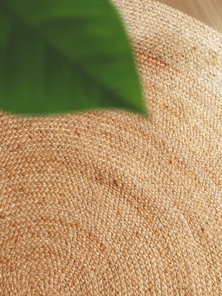 Jute vloerkleed - Looma Rond Naturel/Crème Jute vloerkleed - Looma Rond Naturel/Crème