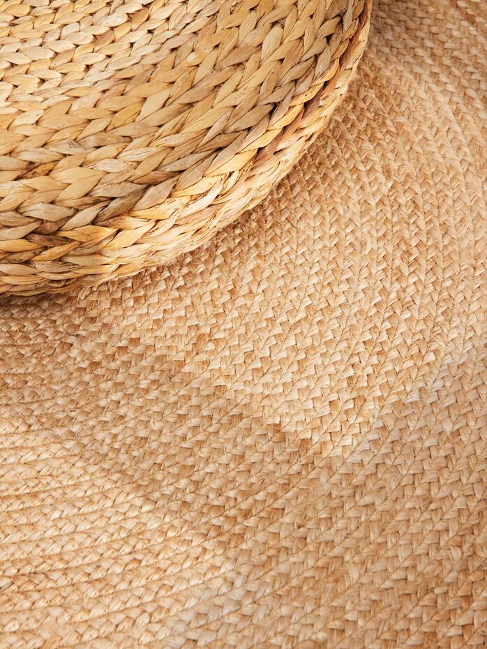 Jute vloerkleed - Looma Rond Naturel/Crème Jute vloerkleed - Looma Rond Naturel/Crème