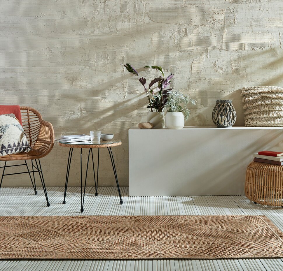 Binnen & Buitenkleed Nora Diamond - Naturel / Multi