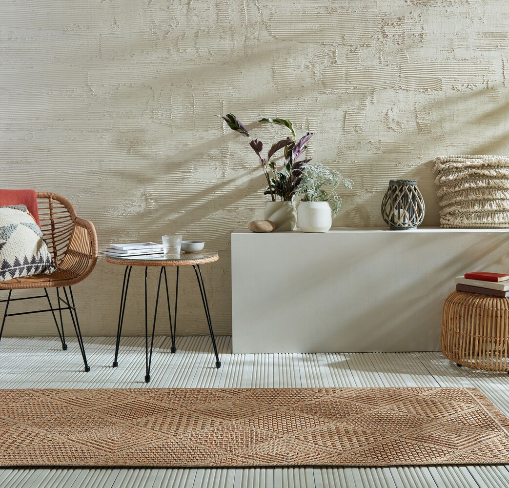 Binnen & Buitenkleed Nora Diamond - Naturel / Multi