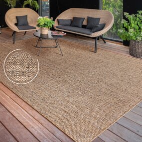 Jute buitenkleed - Aamber Naturel/Zwart