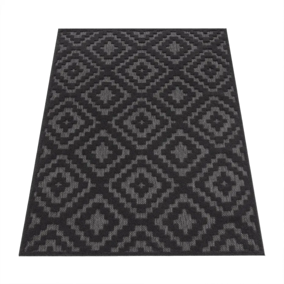 Binnen- en buitenkleed - Livotta Geo Antraciet Binnen- en buitenkleed - Livotta Geo Antraciet