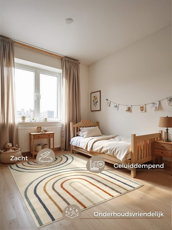 Kindervloerkleed - Adventures Japandi Crème/Kleurrijk Kindervloerkleed - Adventures Japandi Crème/Kleurrijk