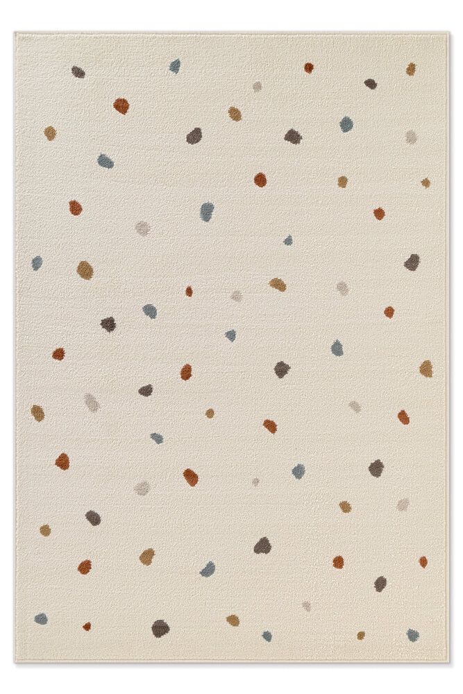 Kindervloerkleed - Funny Dots Crème/Kleurrijk Kindervloerkleed - Funny Dots Crème/Kleurrijk