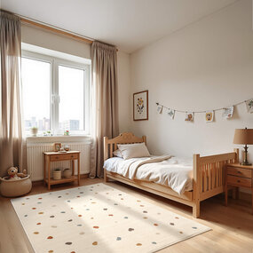 Kindervloerkleed - Funny Dots Crème/Kleurrijk