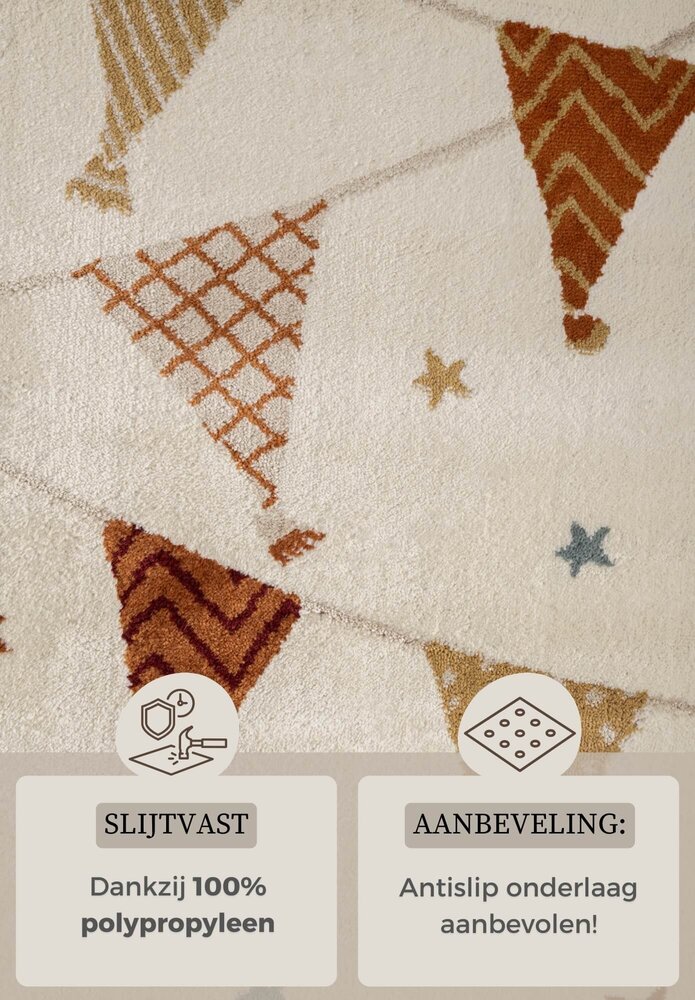 Kindervloerkleed - Kids Party Crème/Kleurrijk Kindervloerkleed - Kids Party Crème/Kleurrijk